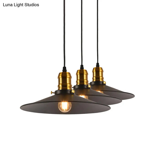 Industrial Style Cone Hanging Light Set - 1/2/3 Pack 8.5/10 Wide 1-Bulb Pendant In Metallic Finish