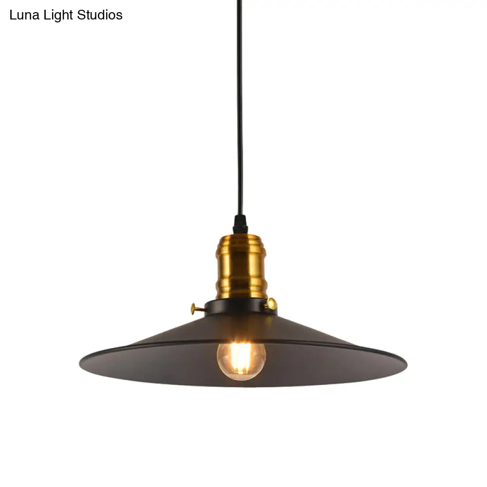 Metallic Cone Hanging Light - Industrial Style Pack Of 1/2/3 8.5’/10’ Wide Black Finish