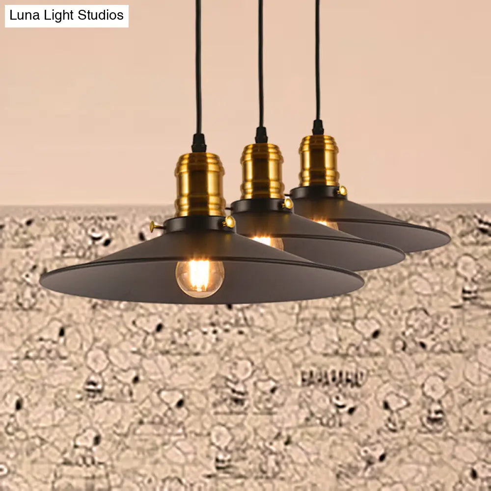 Industrial Style Cone Hanging Light Set - 1/2/3 Pack 8.5/10 Wide 1-Bulb Pendant In Metallic Finish