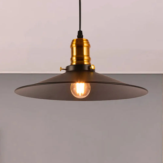 Metallic Cone Hanging Light - Industrial Style Pack Of 1/2/3 8.5’/10’ Wide Black Finish / 8.5’ 1