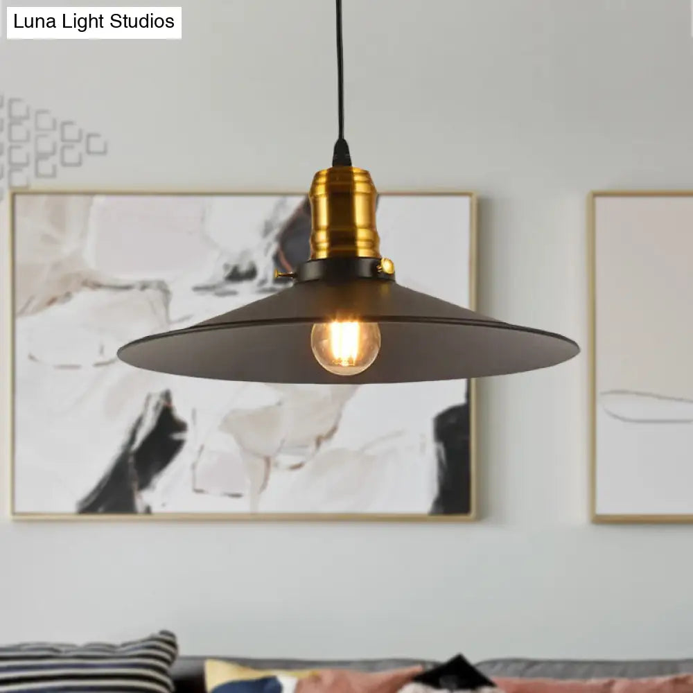 Industrial Style Cone Hanging Light Set - 1/2/3 Pack 8.5/10 Wide 1-Bulb Pendant In Metallic Finish