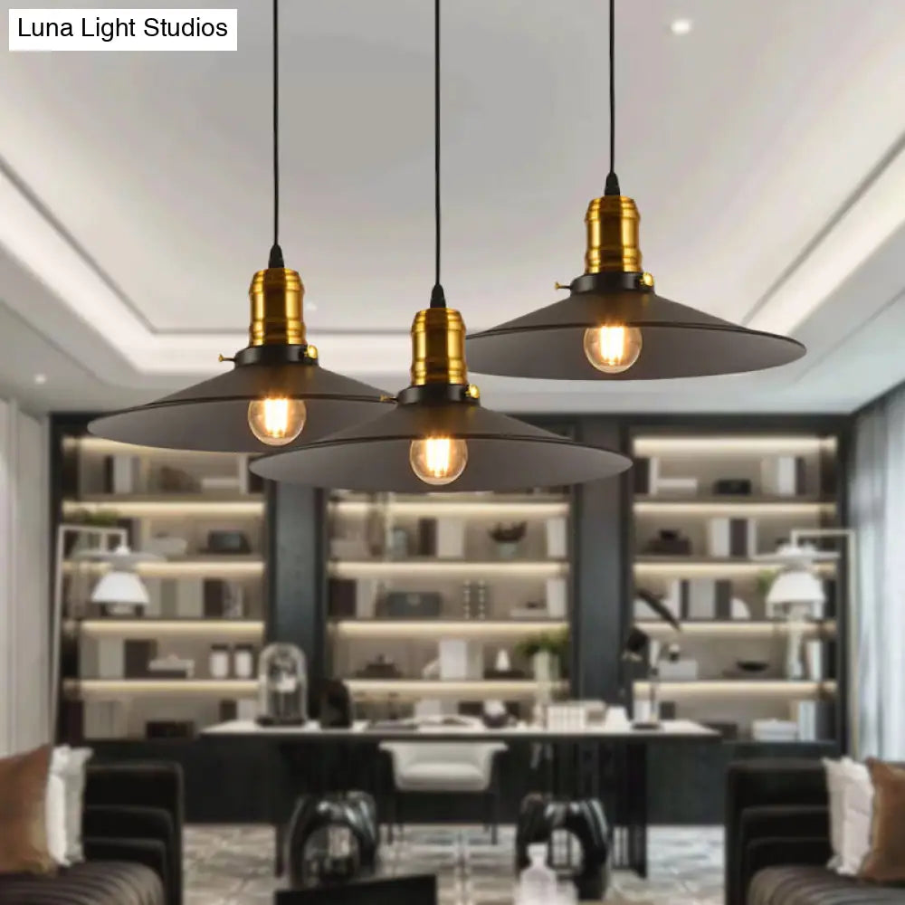 Industrial Style Cone Hanging Light Set - 1/2/3 Pack 8.5/10 Wide 1-Bulb Pendant In Metallic Finish