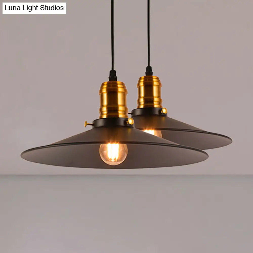 Industrial Style Cone Hanging Light Set - 1/2/3 Pack 8.5/10 Wide 1-Bulb Pendant In Metallic Finish