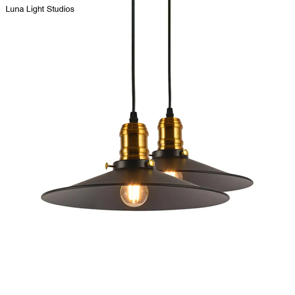 Industrial Style Cone Hanging Light Set - 1/2/3 Pack 8.5/10 Wide 1-Bulb Pendant In Metallic Finish