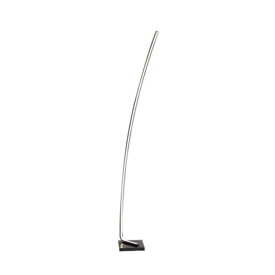 Metallic Curved Led Floor Lamp - Sleek Black/White/Gold Design For Reading Bedside And Stand-Up