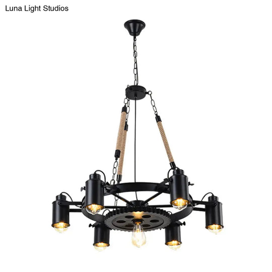 Black Metallic Pendant Chandelier - Factory Tube Design With 7/9/11 Lights For Dining Room 7 /