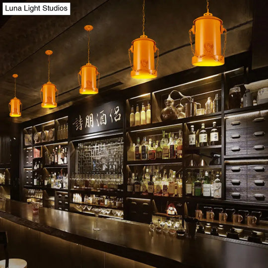 Metallic Fire Hydrant Hanging Light: Creative 1-Light Suspension For Restaurant Bar