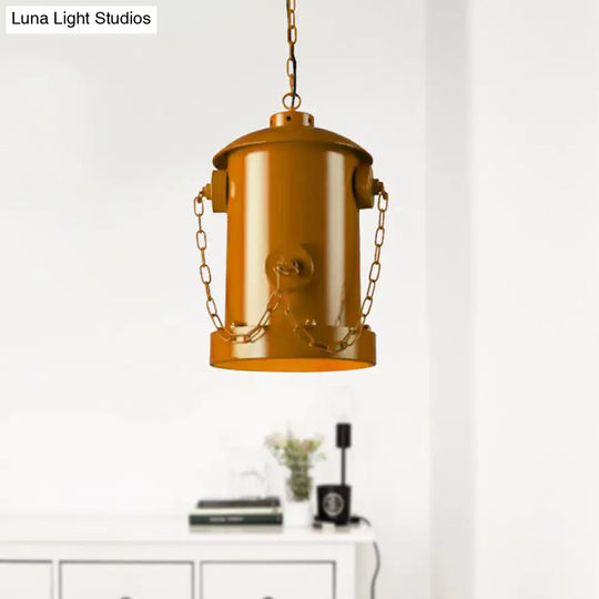 Metallic Fire Hydrant Hanging Light: Creative 1-Light Suspension For Restaurant Bar