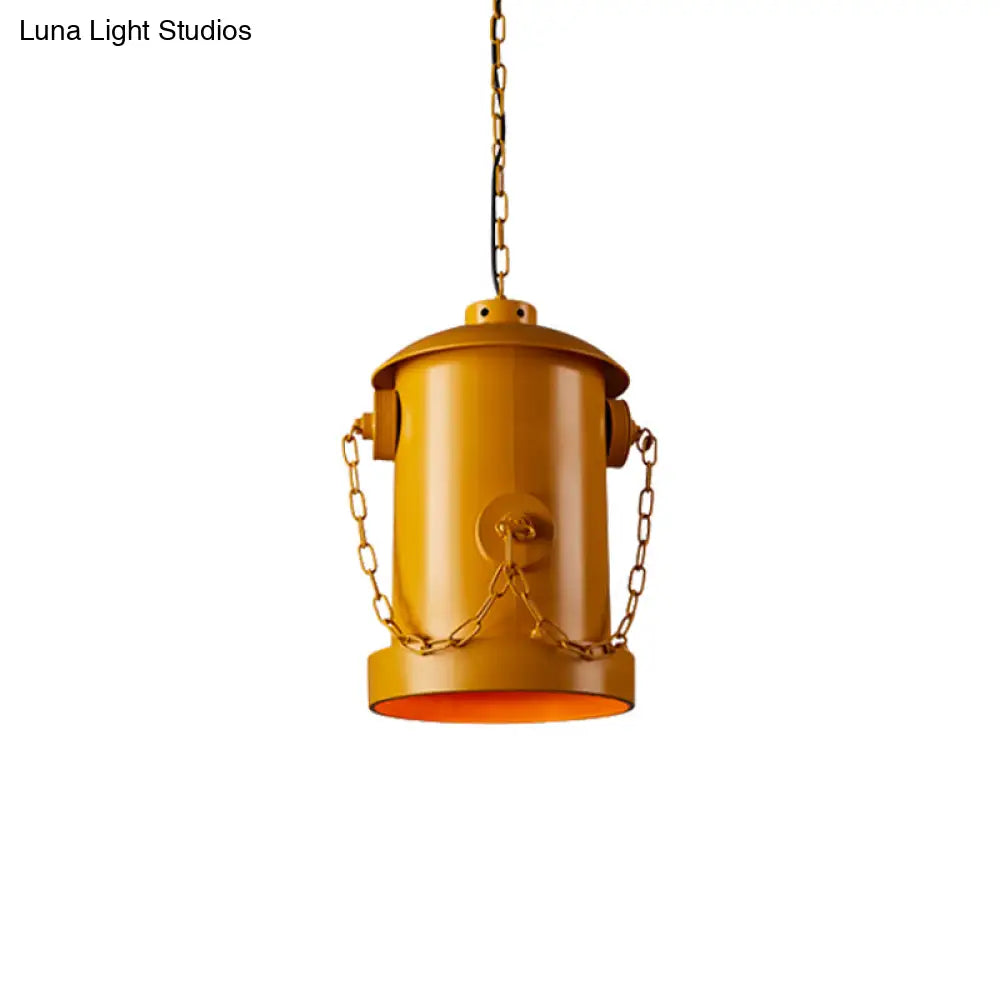 Metallic Fire Hydrant Hanging Light: Creative 1-Light Suspension For Restaurant Bar