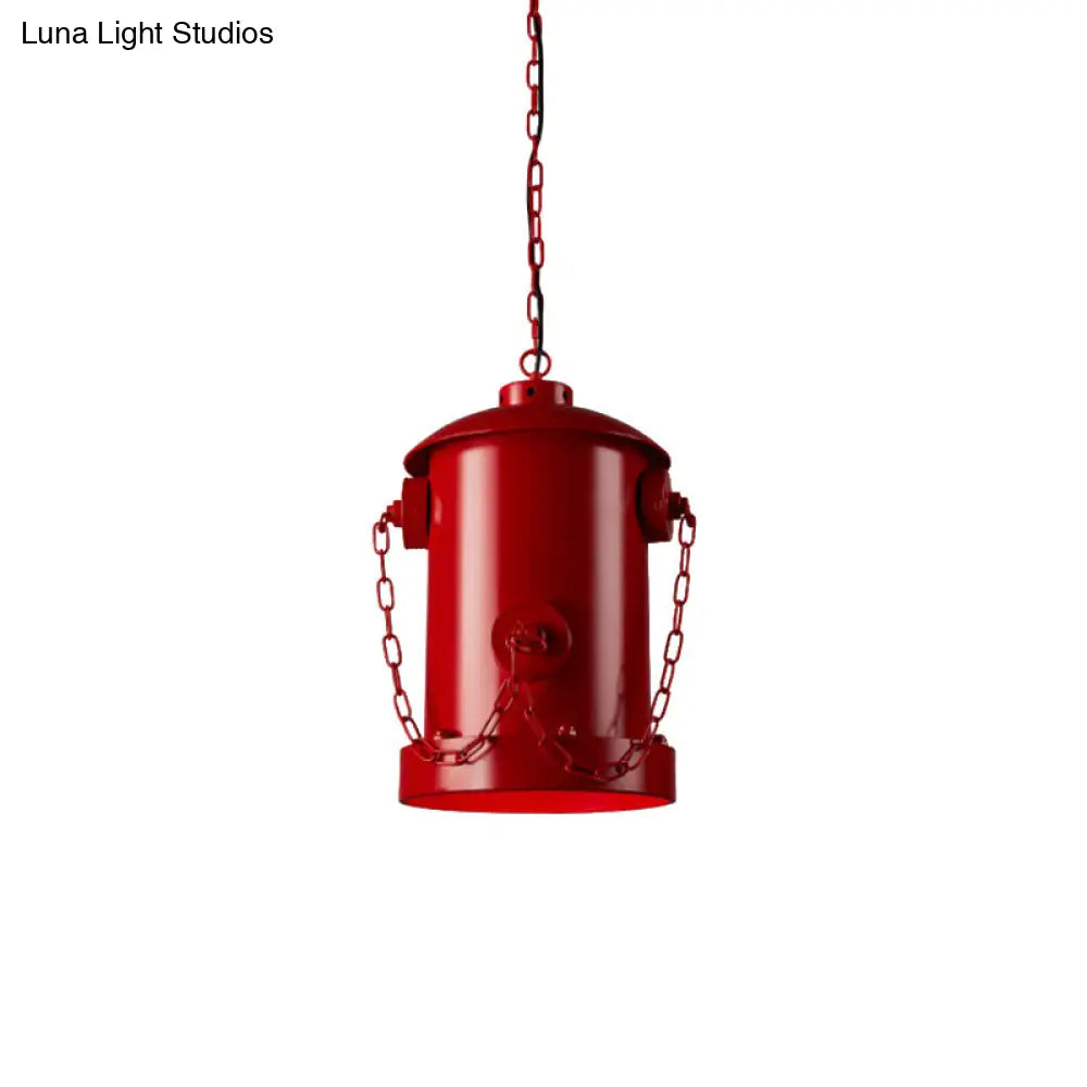 Metallic Fire Hydrant Hanging Light: Creative 1-Light Suspension For Restaurant Bar