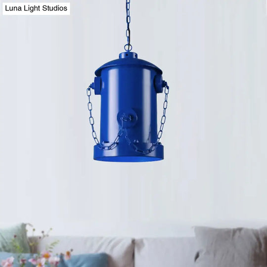 Metallic Fire Hydrant Hanging Light: Creative 1-Light Suspension For Restaurant Bar