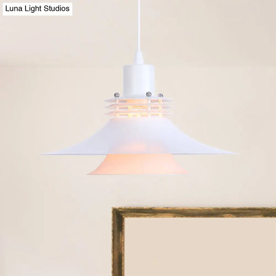 Metallic Flared Pendant Lamp: 1-Light Industrial Indoor Lighting For Dining Room