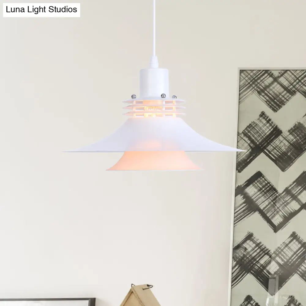 Metallic Flared Pendant Lamp: 1-Light Industrial Indoor Lighting For Dining Room