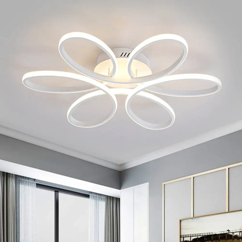 Metallic Flower Frame Led Ceiling Light - Warm/White Flushmount White / Warm