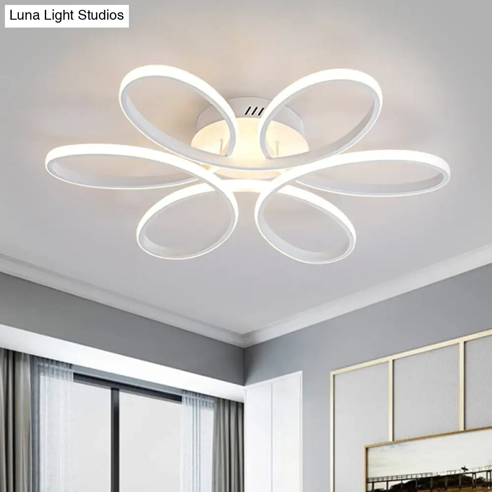 Metallic Flower Frame Led Ceiling Light - Warm/White Flushmount White / Warm