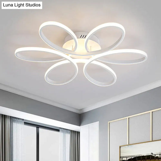 Metallic Flower Frame Led Ceiling Light - Warm/White Flushmount White / Warm