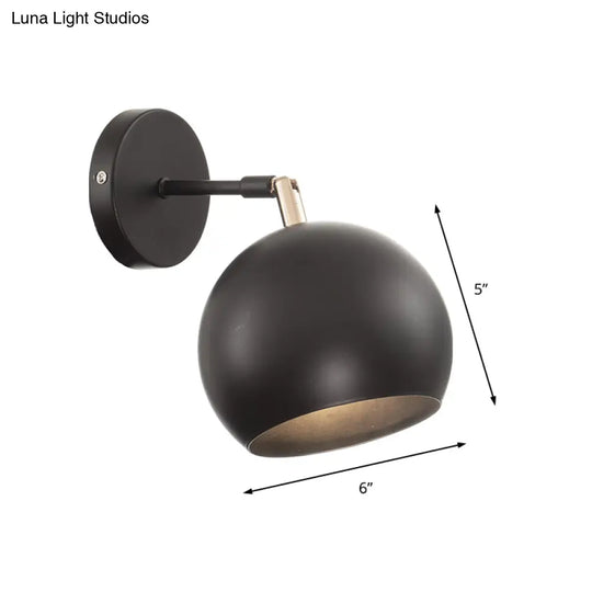 Metallic Global Industrial-Style 1-Bulb Wall Light Fixture: Adjustable Sconce Lighting For Bedroom