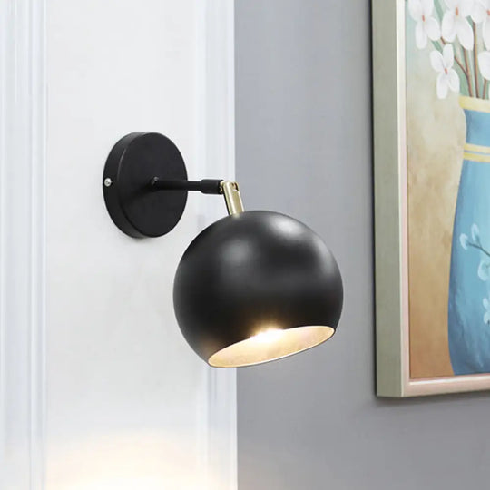 Metallic Global Industrial-Style 1-Bulb Wall Light Fixture: Adjustable Sconce Lighting For Bedroom