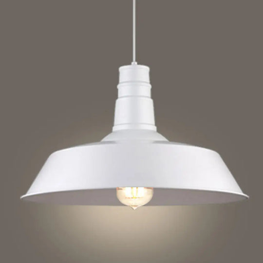 Metallic Hanging Light With 1 Bulb For Restaurant Pendant Fixture White / 10’