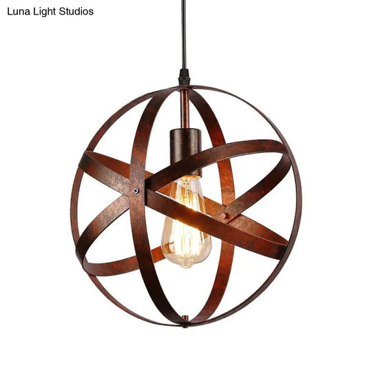 Metallic Interlocking Ring Pendant Lamp - Industrial 1-Head Downlight For Dining Room