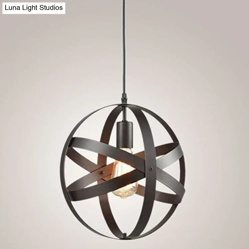 Metallic Interlocking Ring Pendant Lamp With Industrial Style – 1 Head Dining Room Down Lighting