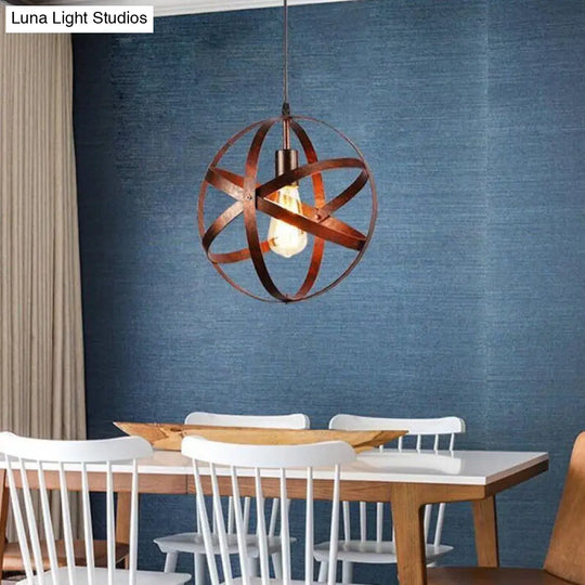 Metallic Interlocking Ring Pendant Lamp - Industrial 1-Head Downlight For Dining Room