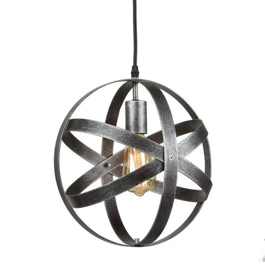 Metallic Interlocking Ring Pendant Lamp With Industrial Style – 1 Head Dining Room Down Lighting