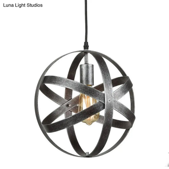 Metallic Interlocking Ring Pendant Lamp - Industrial 1-Head Downlight For Dining Room