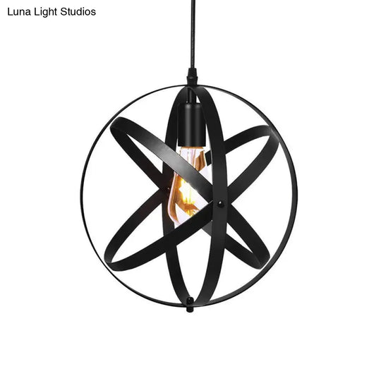 Metallic Interlocking Ring Pendant Lamp With Industrial Style – 1 Head Dining Room Down Lighting