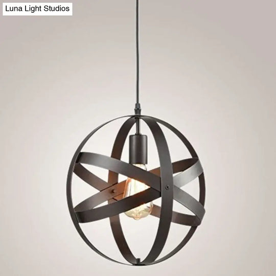 Metallic Interlocking Ring Pendant Lamp - Industrial 1-Head Downlight For Dining Room