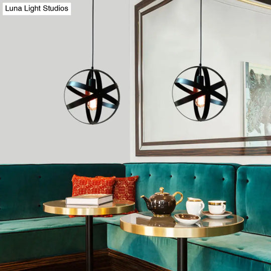 Metallic Interlocking Ring Pendant Lamp With Industrial Style – 1 Head Dining Room Down Lighting