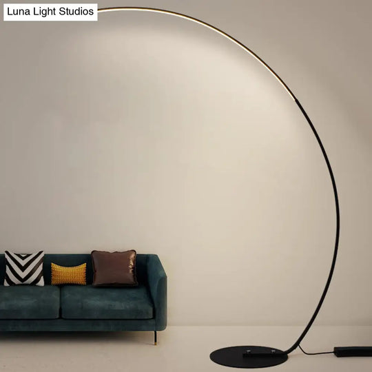 Metallic Led Floor Lamp - Bow Shaped Design Simple & Stylish For Living Room