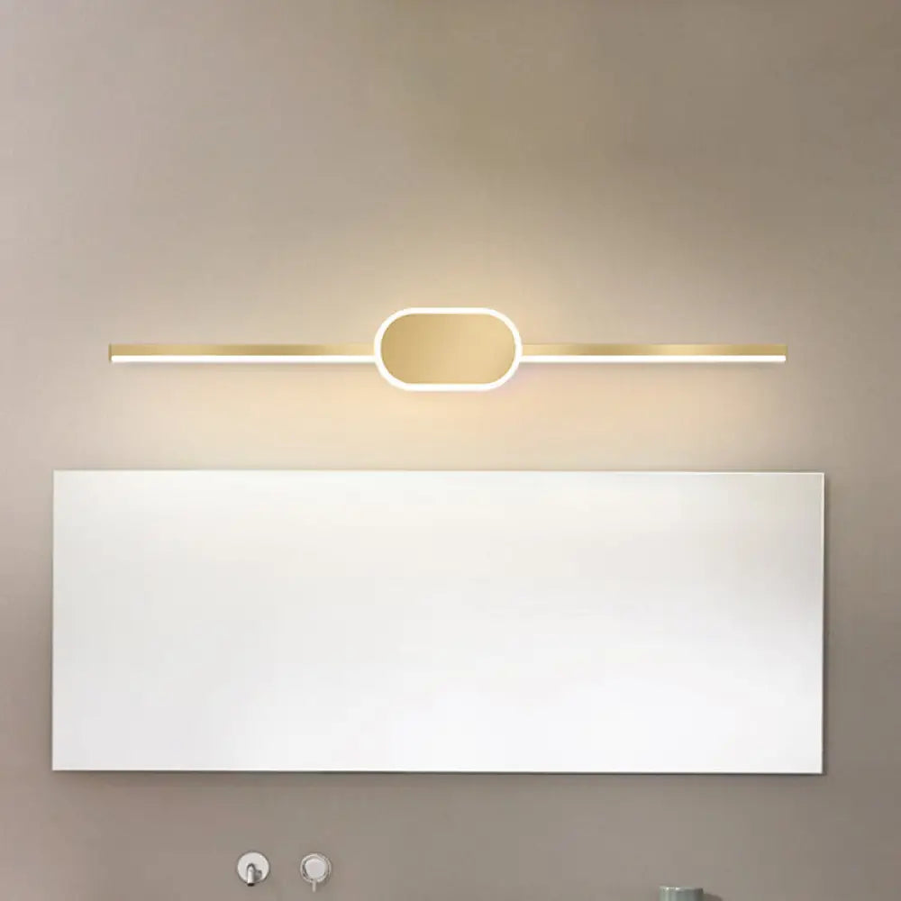 Metallic Led Gold Wall Mounted Vanity Sconce - Simple Style 16/23.5/31.5 W / 16