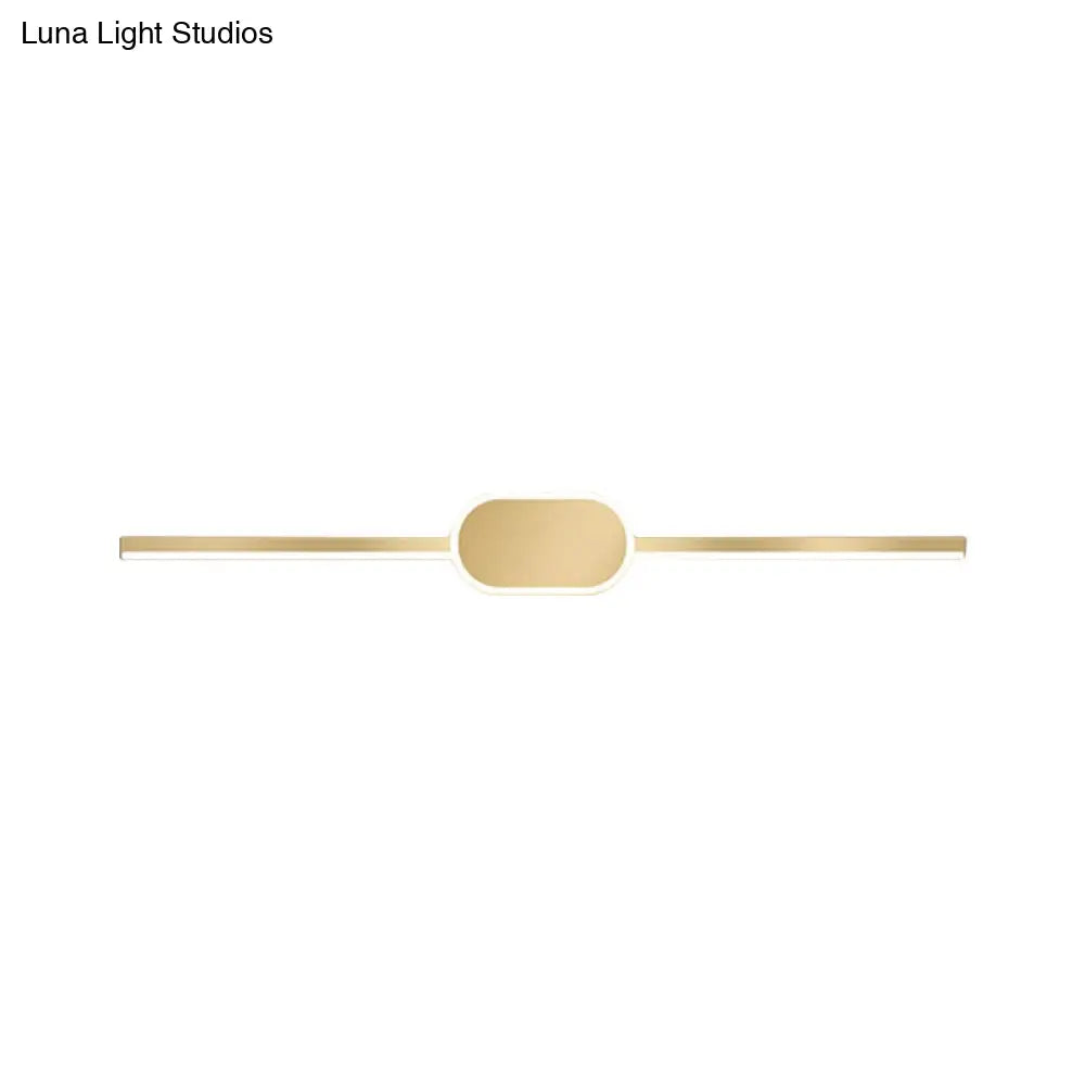 Metallic Led Gold Wall Mounted Vanity Sconce - Simple Style 16/23.5/31.5 W