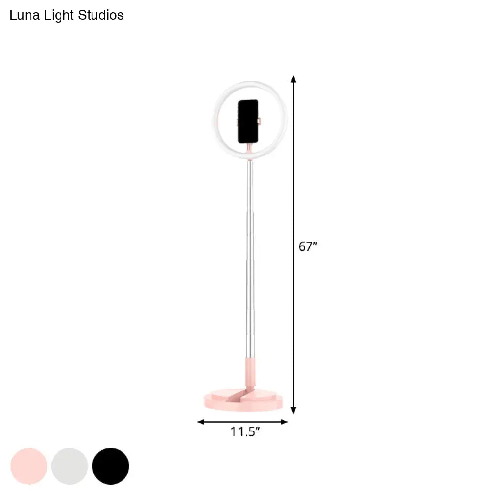 Metallic Led Makeup Lamp With Phone Holder And Usb Fill Light In 3 Colors