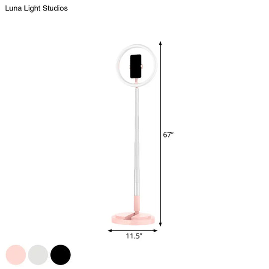 Metallic Led Makeup Lamp With Phone Holder And Usb Fill Light In 3 Colors