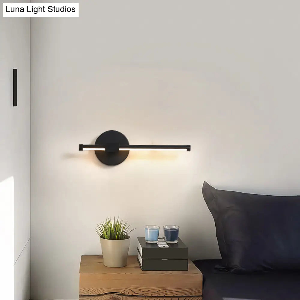 Metallic Led Stick Wall Sconce - Minimalist Bedside Lighting Solution