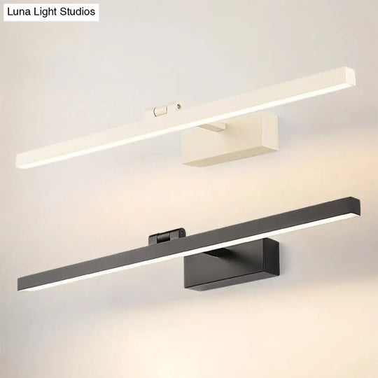 Metallic Led Wall Sconce For Bathroom - Simple Pole Design