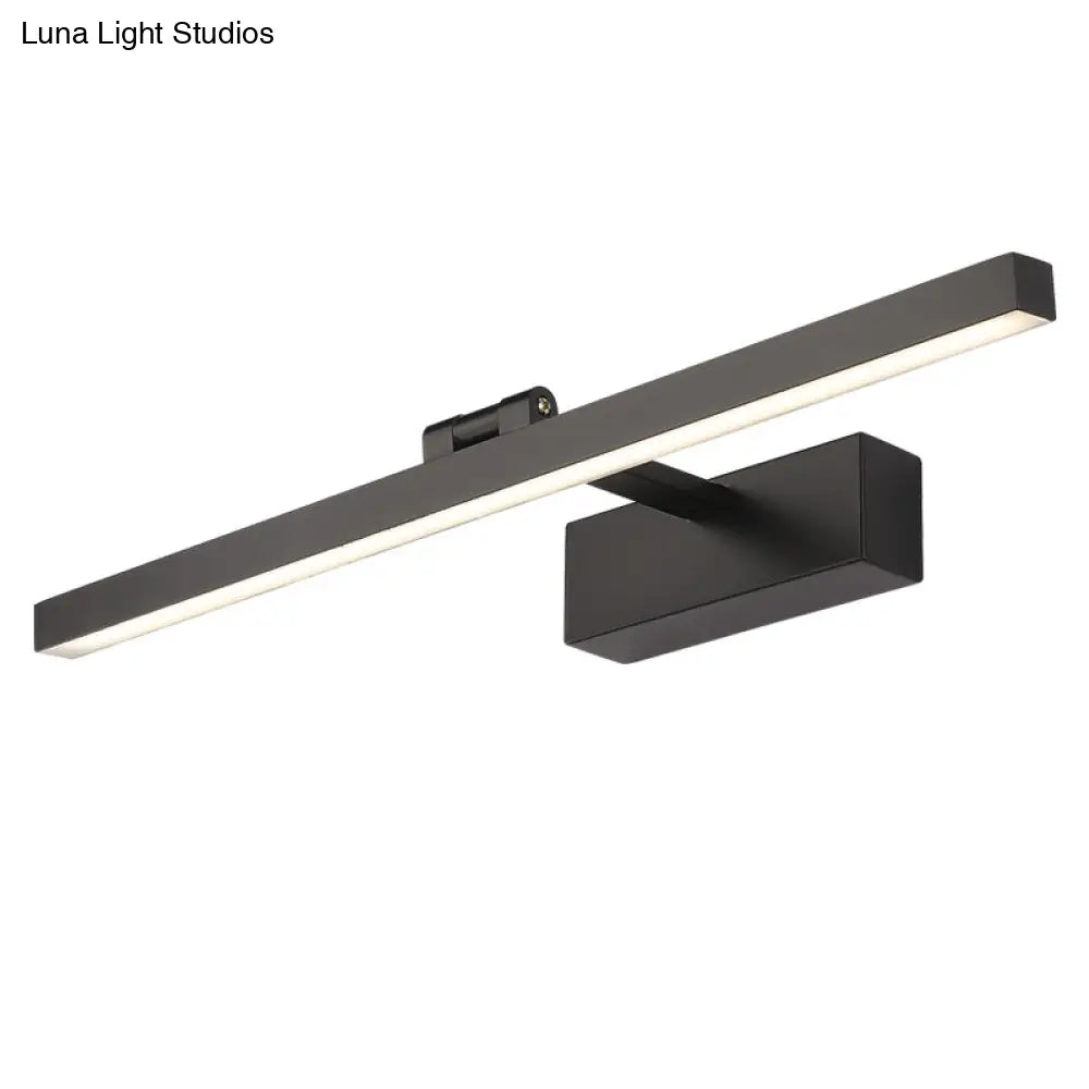 Metallic Led Wall Sconce For Bathroom - Simple Pole Design