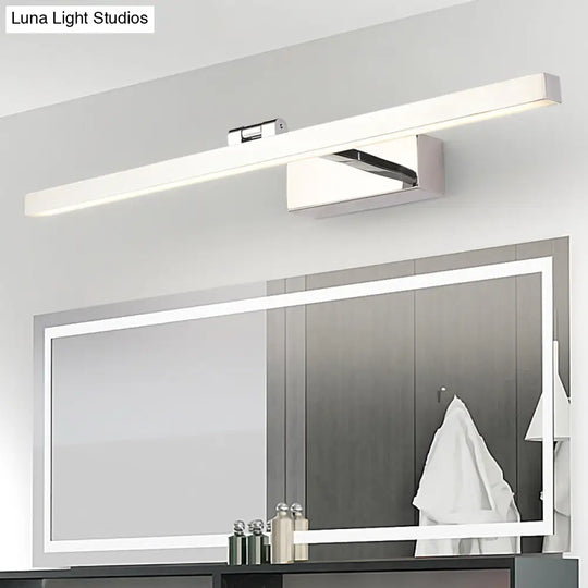 Metallic Led Wall Sconce For Bathroom - Simple Pole Design