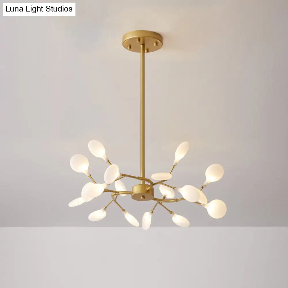 Modern Metallic Led Pendant Light: Branch Shaped Minimalist Chandelier For Living Room 18 / Gold