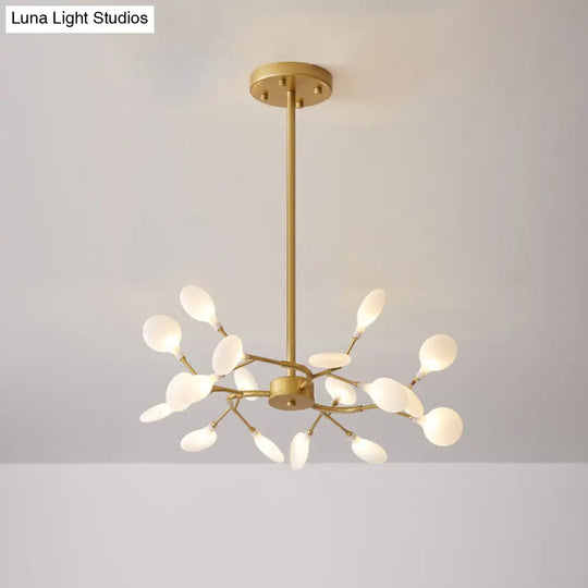 Modern Metallic Led Pendant Light: Branch Shaped Minimalist Chandelier For Living Room 18 / Gold