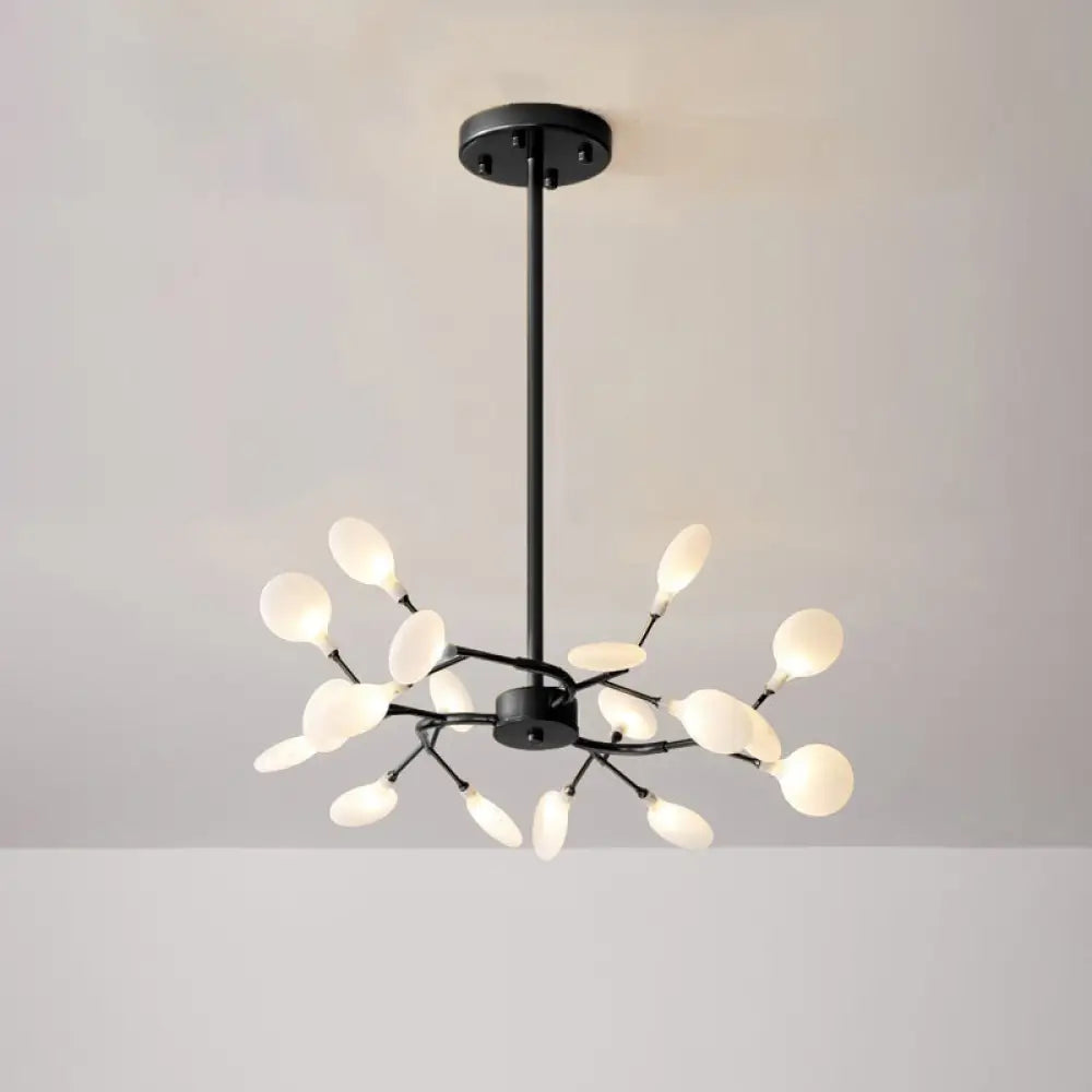 Metallic Minimalist Led Pendant Light - Branch-Inspired Living Room Chandelier 18 / Black