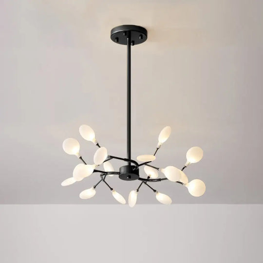 Metallic Minimalist Led Pendant Light - Branch-Inspired Living Room Chandelier 18 / Black