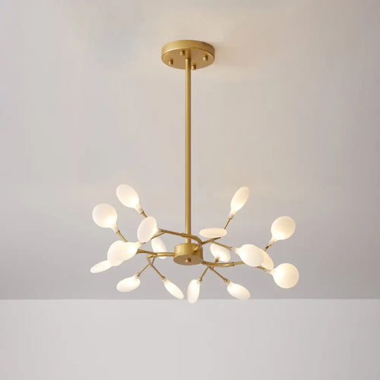 Metallic Minimalist Led Pendant Light - Branch-Inspired Living Room Chandelier 18 / Gold