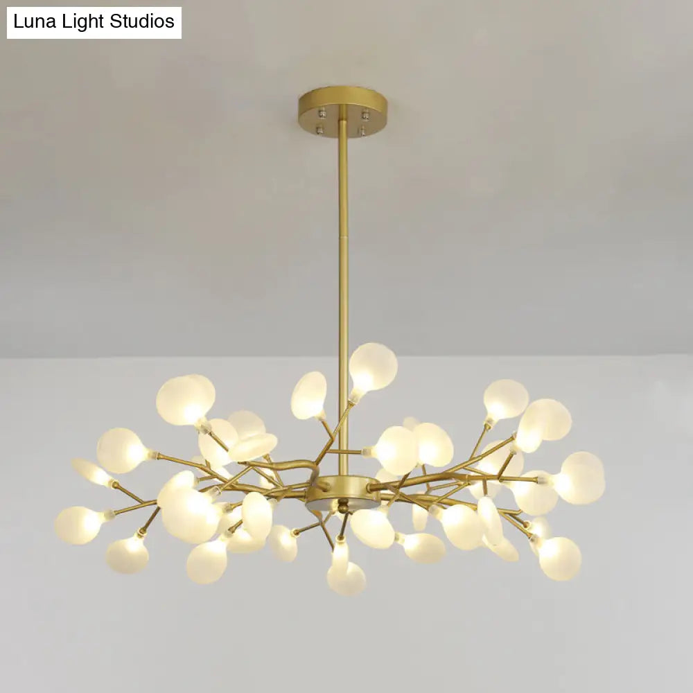 Modern Metallic Led Pendant Light: Branch Shaped Minimalist Chandelier For Living Room 45 / Gold