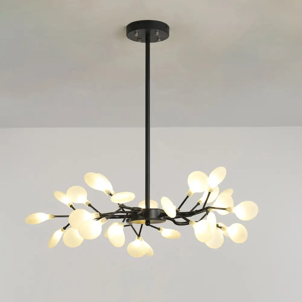 Metallic Minimalist Led Pendant Light - Branch-Inspired Living Room Chandelier 30 / Black