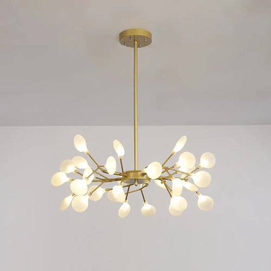 Metallic Minimalist Led Pendant Light - Branch-Inspired Living Room Chandelier 30 / Gold