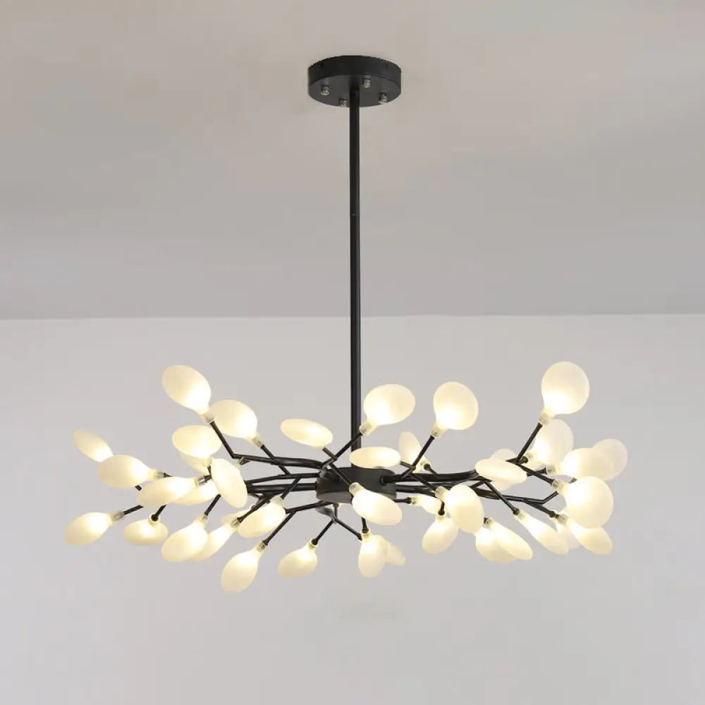 Metallic Minimalist Led Pendant Light - Branch-Inspired Living Room Chandelier 45 / Black