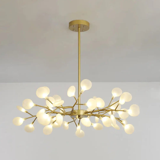 Metallic Minimalist Led Pendant Light - Branch-Inspired Living Room Chandelier 45 / Gold